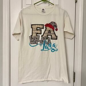 FA LA L A Boutique Leopard Print Holiday Christmas Short Sleeve T-Shirt
